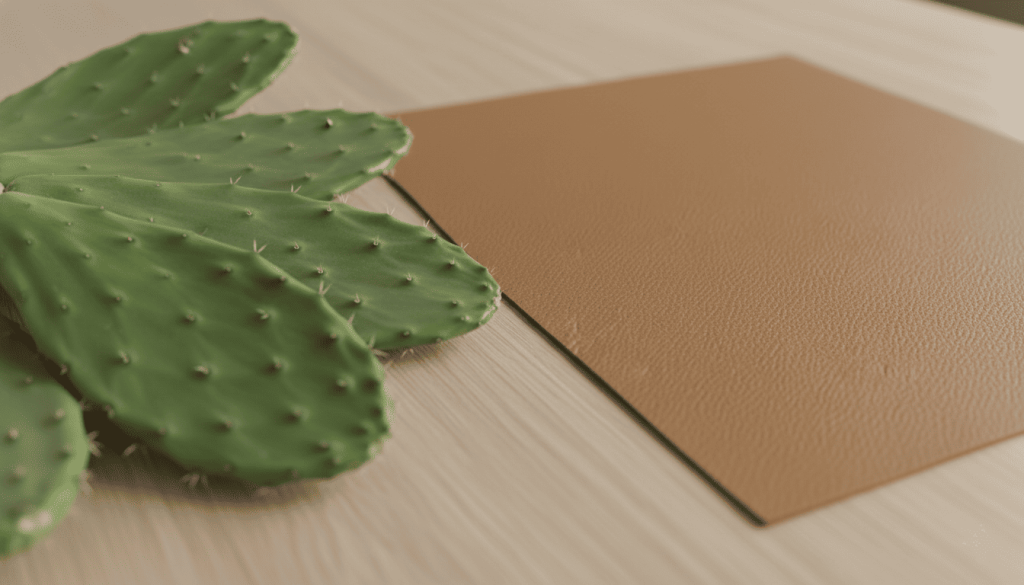 Feuilles de cactus posée d'un cuir de cactus