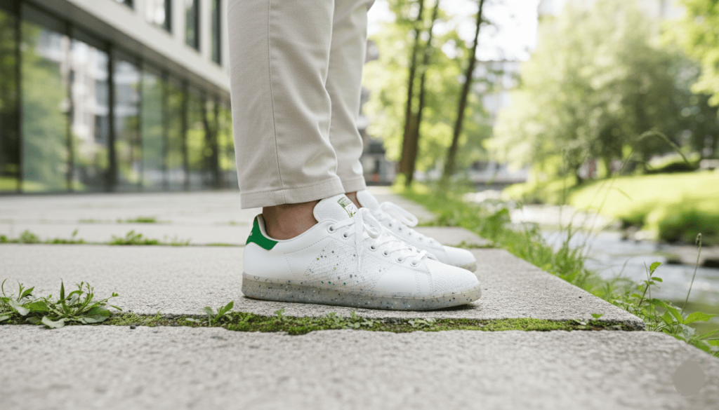 sneakers modernes fabriquées à partir de matériaux recyclés